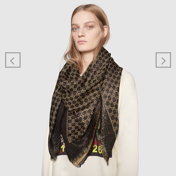 Gucci Accessories - NWT Authentic Gucci Lamè GG Jacquard Shawl